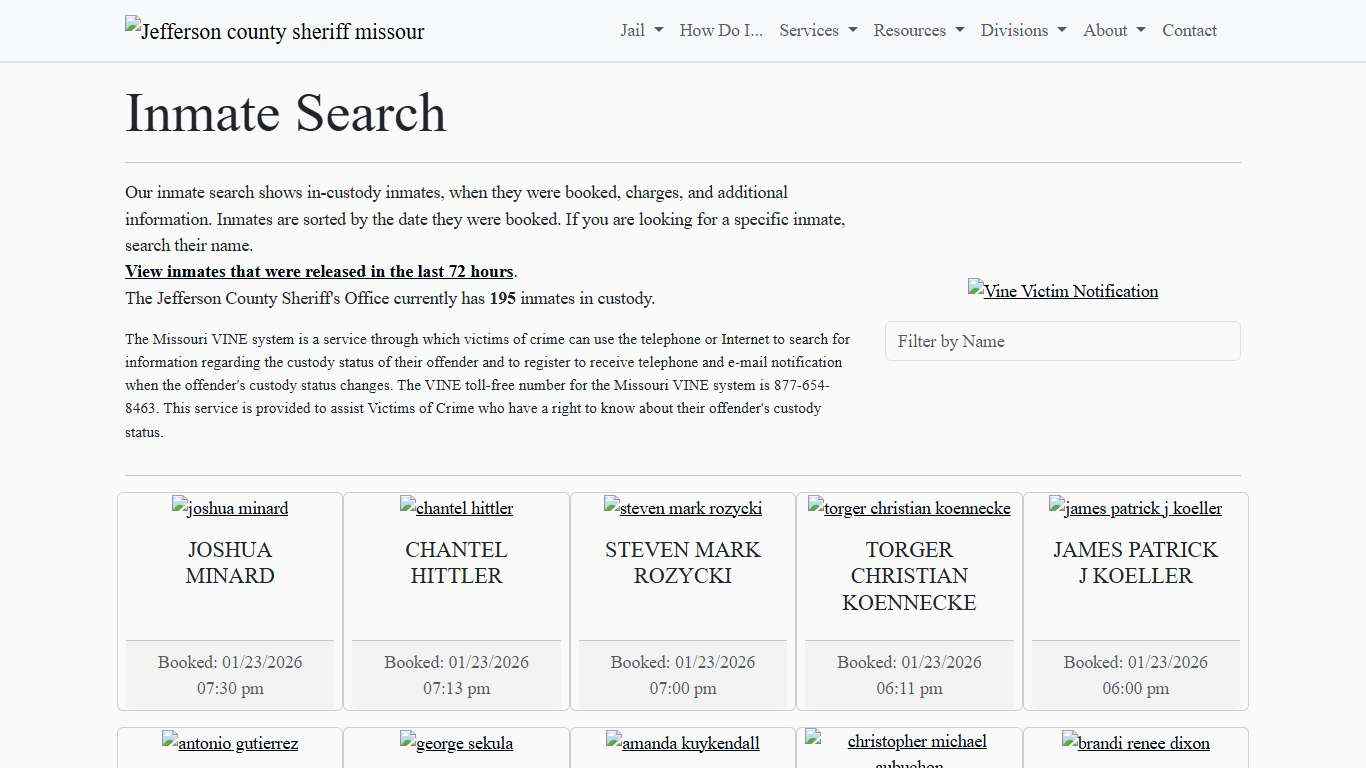Inmate Search Jefferson County Sheriff's Office